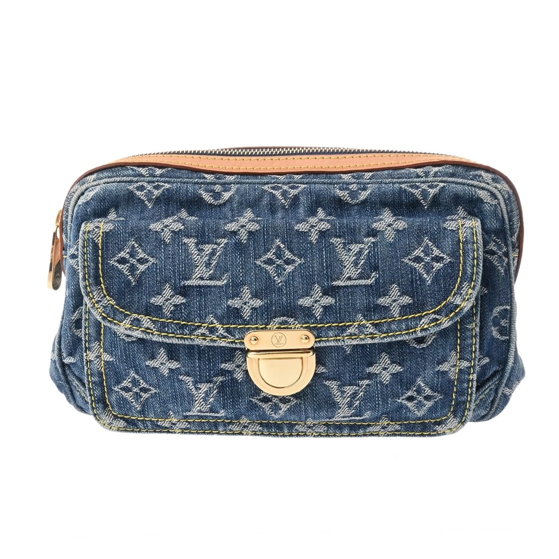 LOUIS VUITTON BUM BAG MONOGRAM DENIM BLUE WAIST BAG: LOUIS VUITTON Bum bag Monogram denim blue Waist bag Brand: LOUIS VUITTON Type/Style: Waist bag Material: denim Color: blue Size: H:about 5.9inch W:about 9.4inch D:about 2.2inch Accessories: None