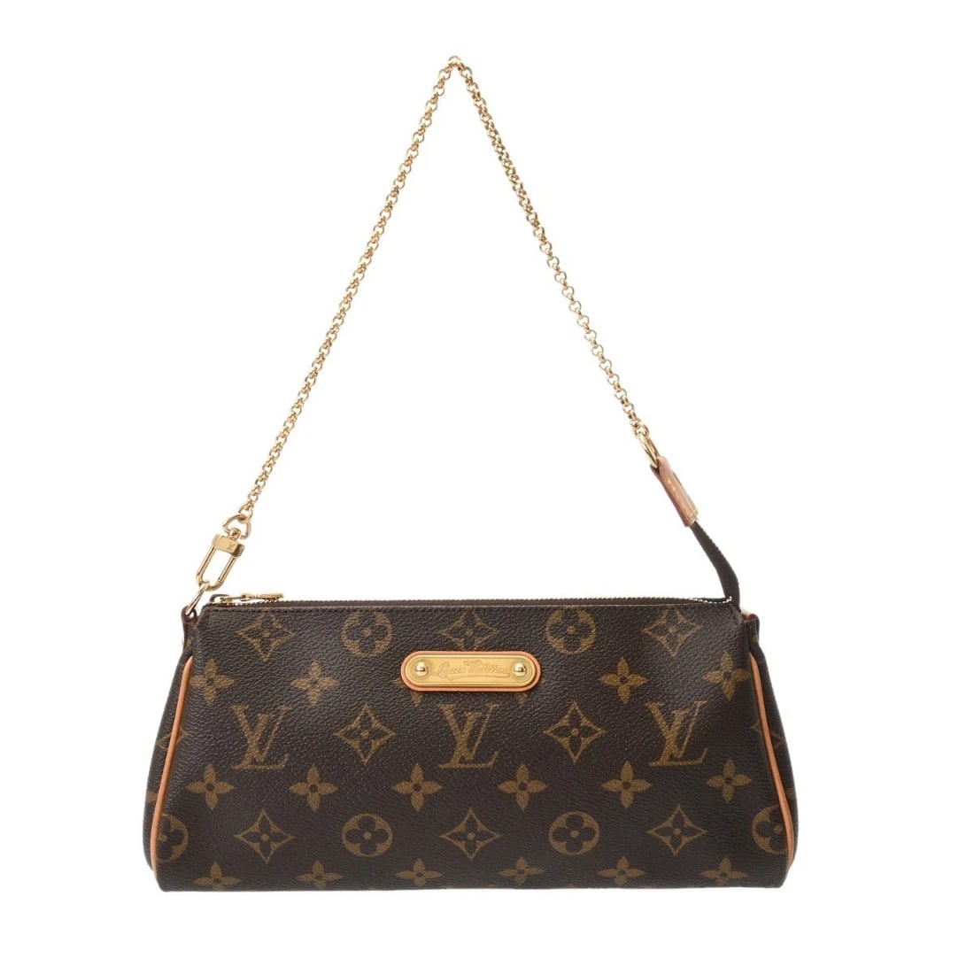 LOUIS VUITTON EVA MONOGRAM CANVAS BROWN SHOULDER BAG: LOUIS VUITTON Eva Monogram canvas Brown Shoulder Bag Brand: LOUIS VUITTON Type/Style: Shoulder Bag Material: Monogram canvas Color: Brown Size: H:about 5.1inch W:about 9.8inch (Bottom) D:about 1.6inch