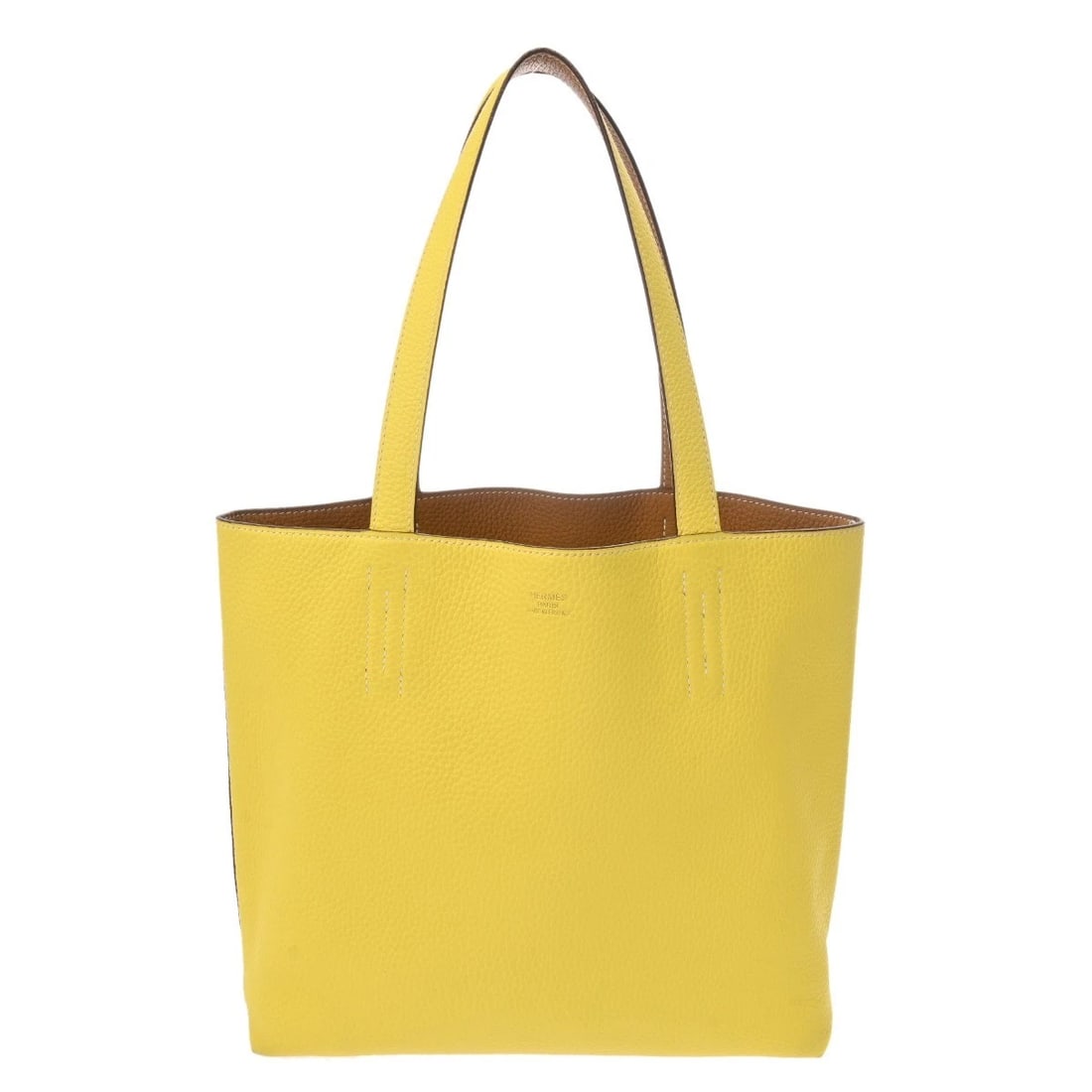 HERMES 36 REVERSIBLE TAURILLON CLEMENCE SESAME / LIME: HERMES 36 Reversible Taurillon Clemence Sesame / lime Brand: HERMES Type/Style: Tote Bag Material: Taurillon Clemence Color: Sesame / lime Size: H:about 10.2inch W:about 14.2inch (maximum) D:about 4.3