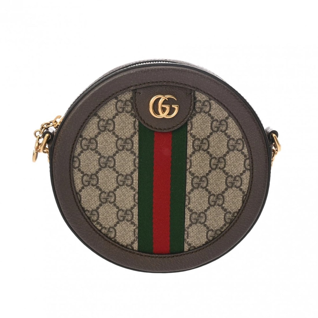 GUCCI ROUND SHOULDER BAG OPHIDIA LEATHER/GG SUPREME CANVAS: GUCCI Round Shoulder Bag Ophidia leather/GG Supreme Canvas Brand: GUCCI Type/Style: Shoulder Bag Material: leather/GG Supreme Canvas Color: Beige/Ebony/Brown ? Gold Metal Size: H:about 7.1inch W:about