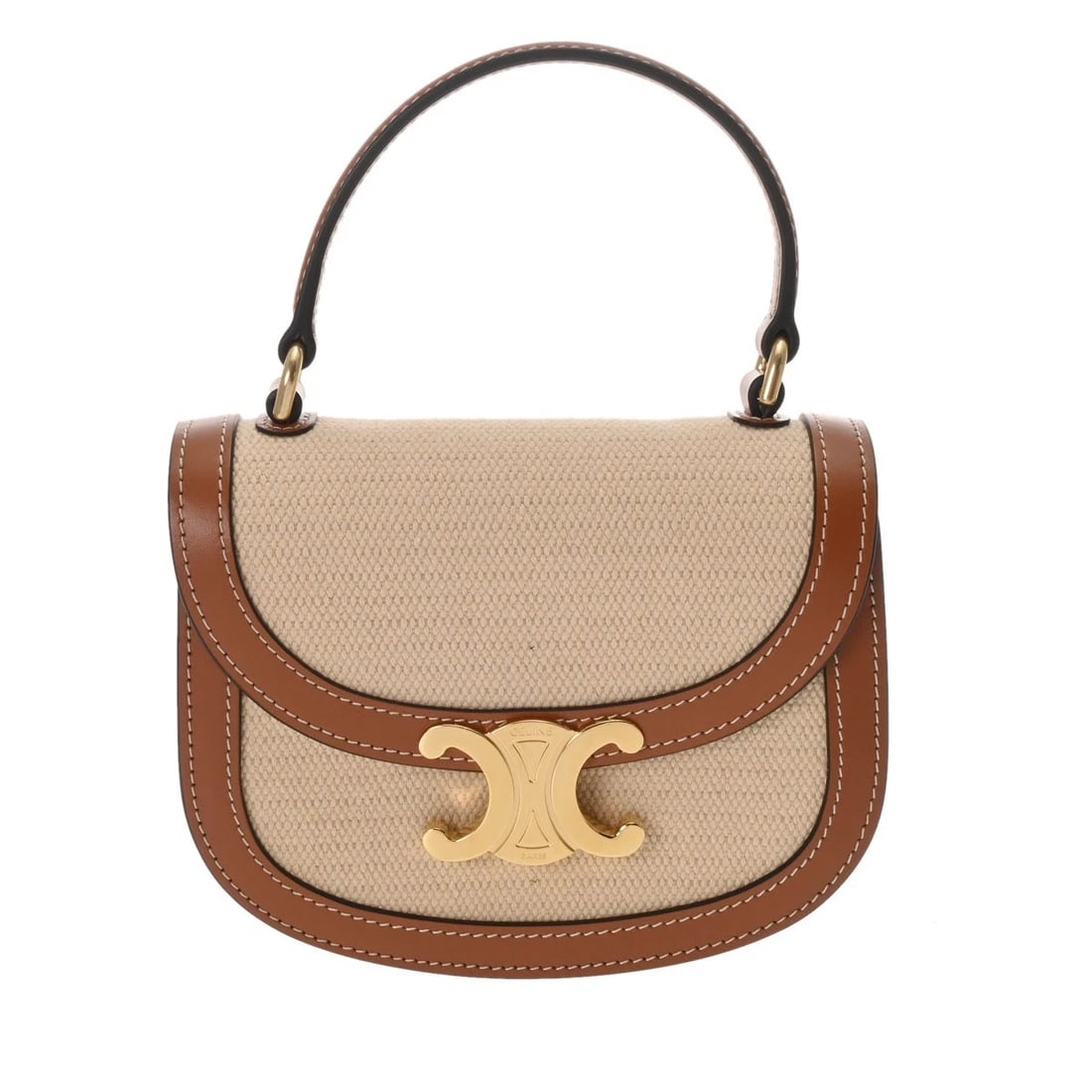 CELINE MINI BUZAS CLAIRE TRIOMPHE CANVAS/CALF TAN HANDBAG (1 of 6)