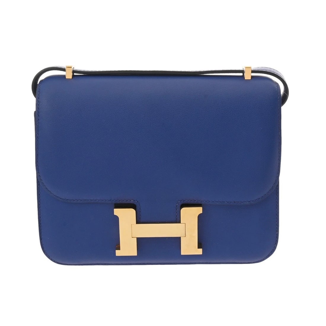 HERMES CONSTANCE VAUX SWIFT BLUE ELECTRIC SHOULDER BAG: HERMES Constance Vaux Swift Blue Electric Shoulder Bag Brand: HERMES Type/Style: Shoulder Bag Material: Vaux Swift Color: Blue Electric ? Gold Metal Size: H:about 5.9inch W:about 7.1inch D:about