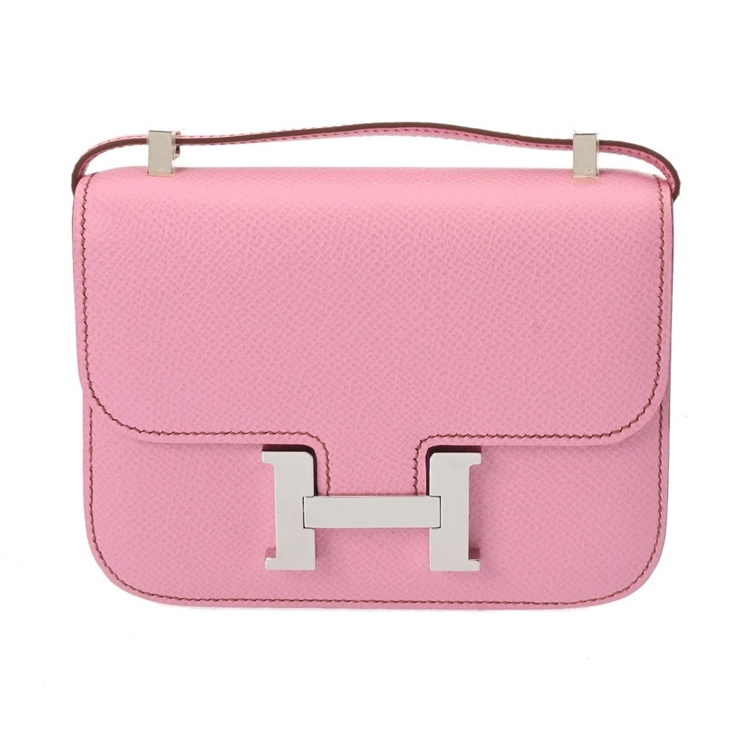 HERMES CONSTANCE MICRO VEAU EPSOM PINK SHOULDER BAG: HERMES Constance Micro Veau Epsom pink Shoulder Bag Brand: HERMES Type/Style: Shoulder Bag Material: Veau Epsom Color: pink ? SilverMetal Size: H:about 4.3inch W:about 5.5inch D:about 1.2inch