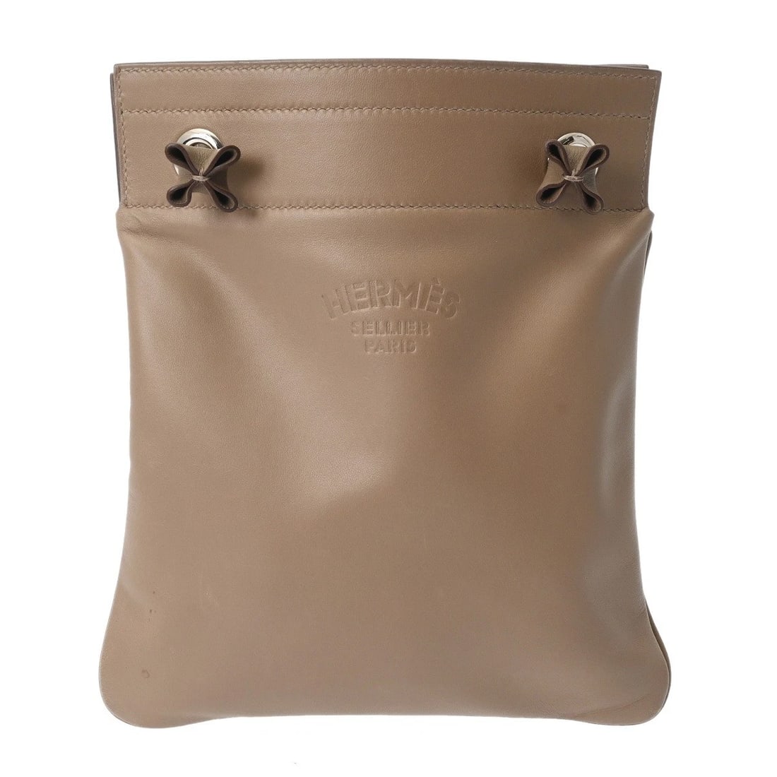 HERMES ARINE MINI VAUX SWIFT ETOPE SHOULDER BAG: HERMES Arine Mini Vaux Swift Etope Shoulder Bag Brand: HERMES Type/Style: Shoulder Bag Material: Vaux Swift Color: Etope ? SilverMetal Size: H:about 9.1inch W:about 7.9inch maximum D:about 0.6inch