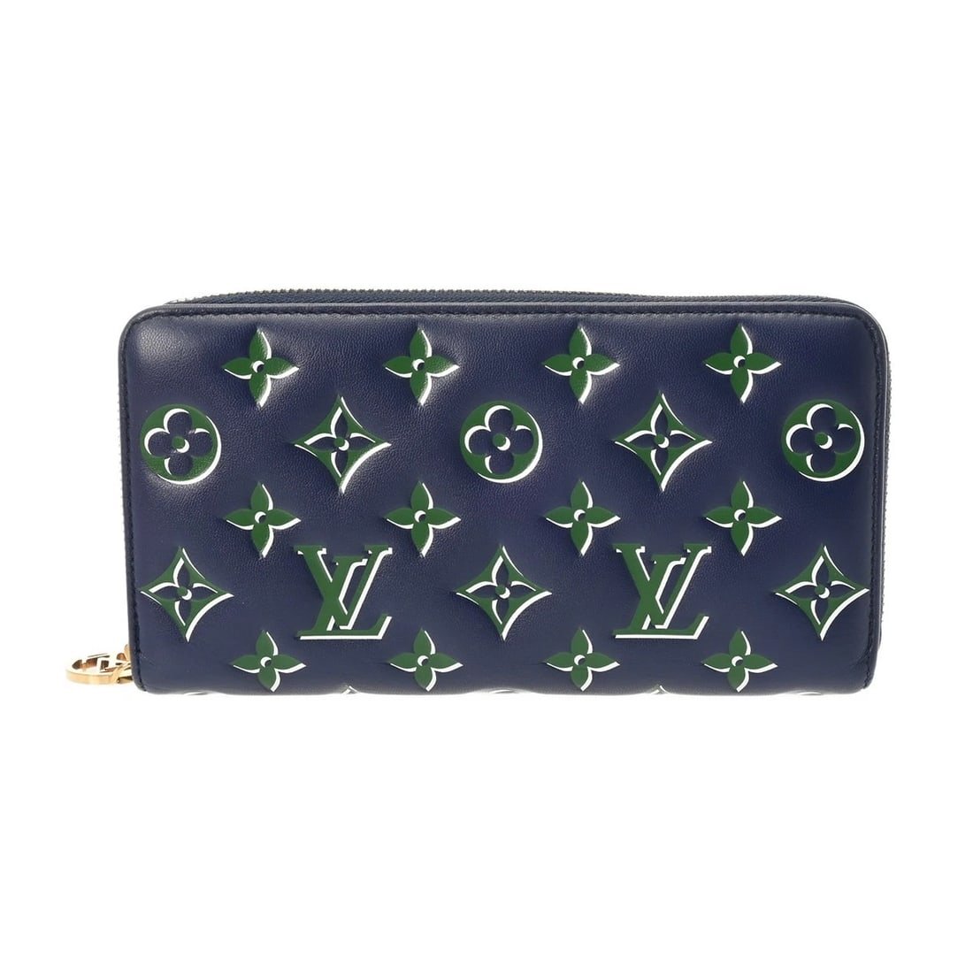 LOUIS VUITTON ZIPPY WALLET MONOGRAM NAVY / GREEN UNISEX PURSE: LOUIS VUITTON Zippy wallet Monogram Navy / Green unisex Purse Brand: LOUIS VUITTON Type/Style: Purse Material: Lamb leather Color: Navy / Green Size: H:about 3.9inch W:about 7.7inch D:about 1.0inch
