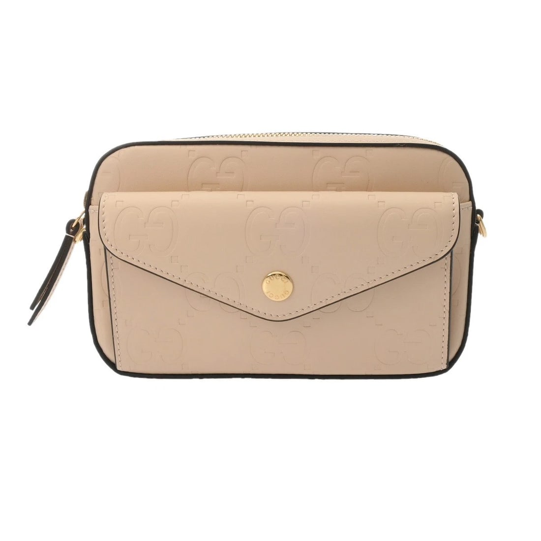 GUCCI MINI SHOULDER BAG JUMBO GG LEATHER BEIGE SHOULDER BAG: GUCCI Mini Shoulder Bag Jumbo GG leather beige Shoulder Bag Brand: GUCCI Type/Style: Shoulder Bag Material: leather Color: beige ? Gold Metal Size: H:about 4.3inch W:about 7.1inch D:about 1.4inch