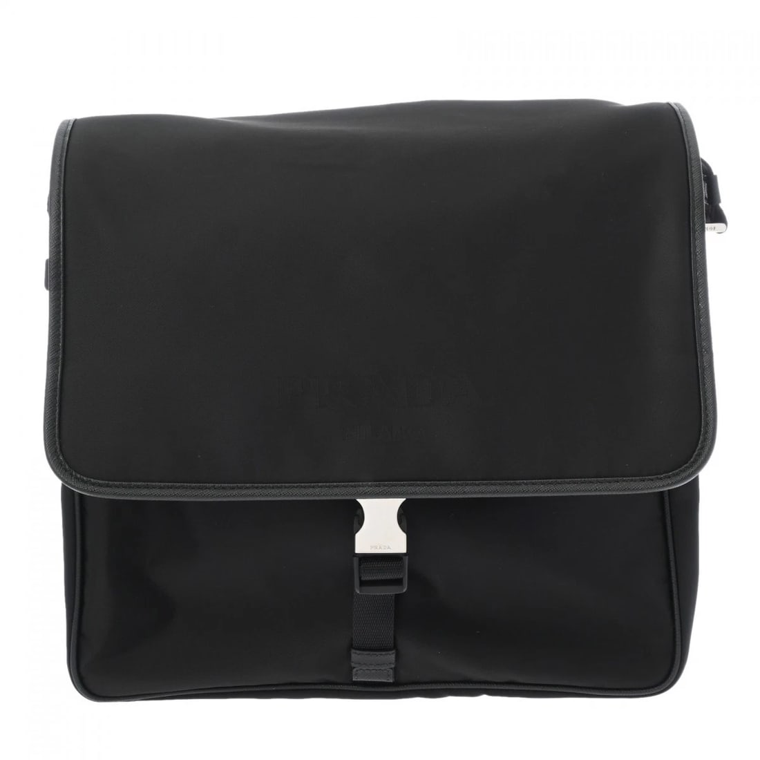 PRADA SHOULDER BAG RE?NYLON SAFIANO LEATHER/NYLON BLACK: PRADA Shoulder Bag Re?Nylon Safiano leather/Nylon black Brand: PRADA Type/Style: Shoulder Bag Material: Safiano leather/Nylon Color: black ? SilverMetal Size: H:about 11.8inch W:about 12.0inch (maximu