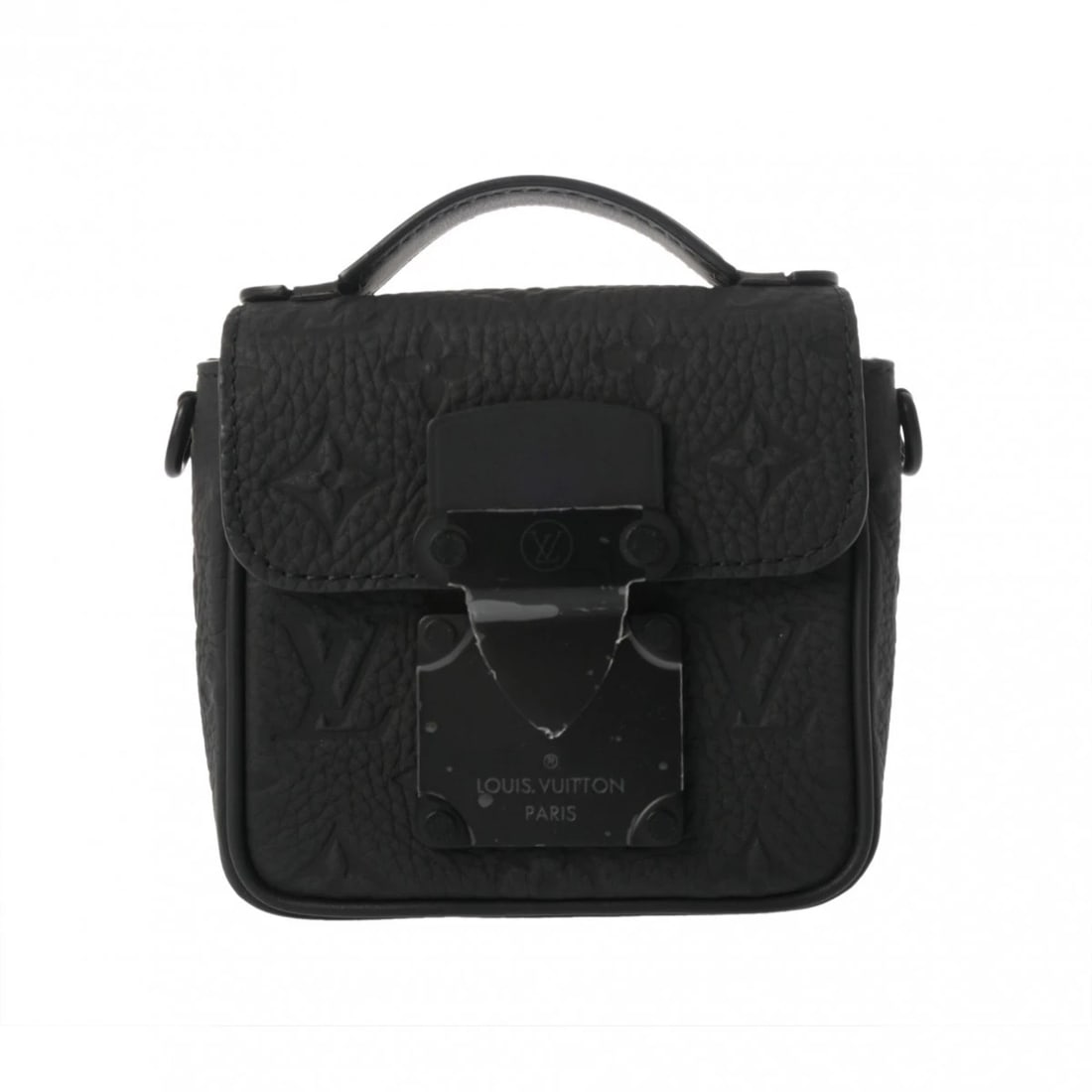LOUIS VUITTON MONOGRAM TAURILLON BLACK SHOULDER BAG: LOUIS VUITTON Monogram Taurillon black Shoulder Bag Brand: LOUIS VUITTON Type/Style: Shoulder Bag Material: Monogram Taurillon leather Color: black Size: H:about 4.7inch W:about 4.9inch D:about 2.0inc