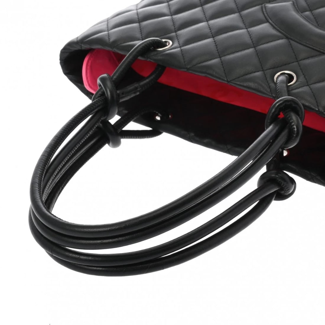 CHANEL MEDIUM TOTE BLACK/SILVERMETAL TOTE BAG - 3