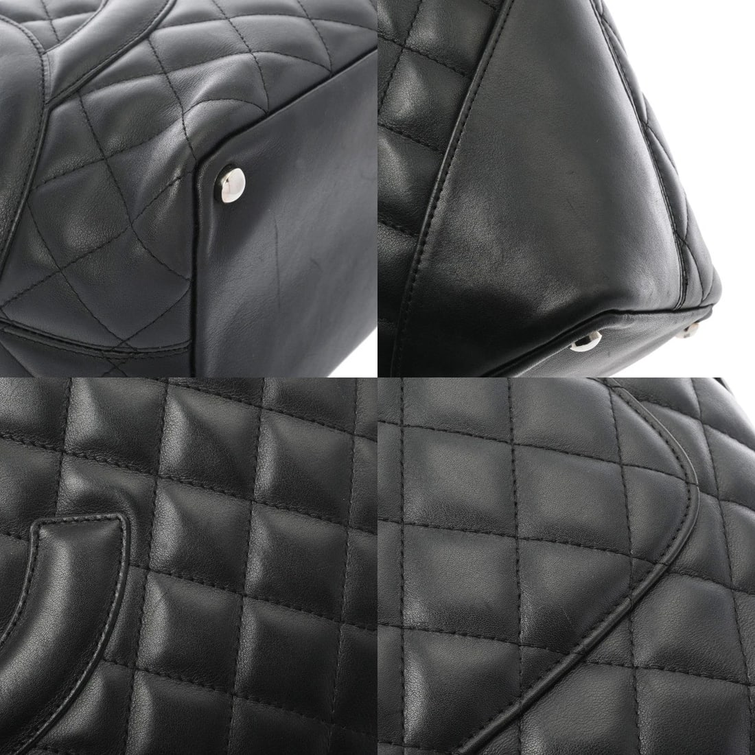 CHANEL MEDIUM TOTE BLACK/SILVERMETAL TOTE BAG - 5