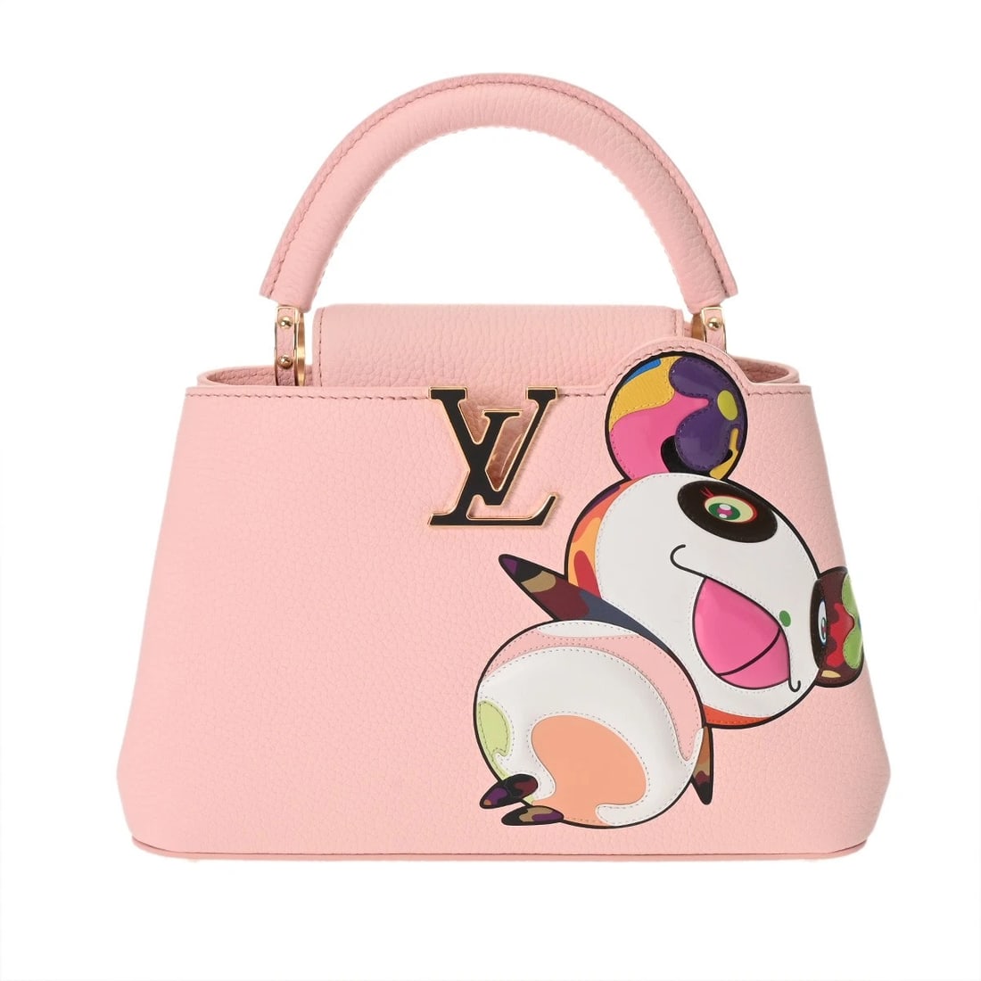 LOUIS VUITTON LVXTM CAPUCINES BB 2WAY PINK HANDBAG: LOUIS VUITTON LVxTM Capucines BB 2WAY Pink Handbag Brand: LOUIS VUITTON Type/Style: Handbag Material: Taurillon Leather Color: Opal Pink Size: H:about 6.9inch (Center) W:about 10.6inch (Bottom) Ac