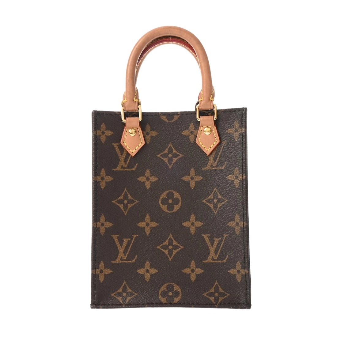 LOUIS VUITTON PETIT SAC PLAT 2WAY MONOGRAM CANVAS BROWN: LOUIS VUITTON Petit Sac Plat 2WAY Monogram canvas Brown Brand: LOUIS VUITTON Type/Style: Handbag Material: Monogram canvas Color: Brown Size: H:about 6.7inch W:about 5.3inch D:about 2.0inch Access