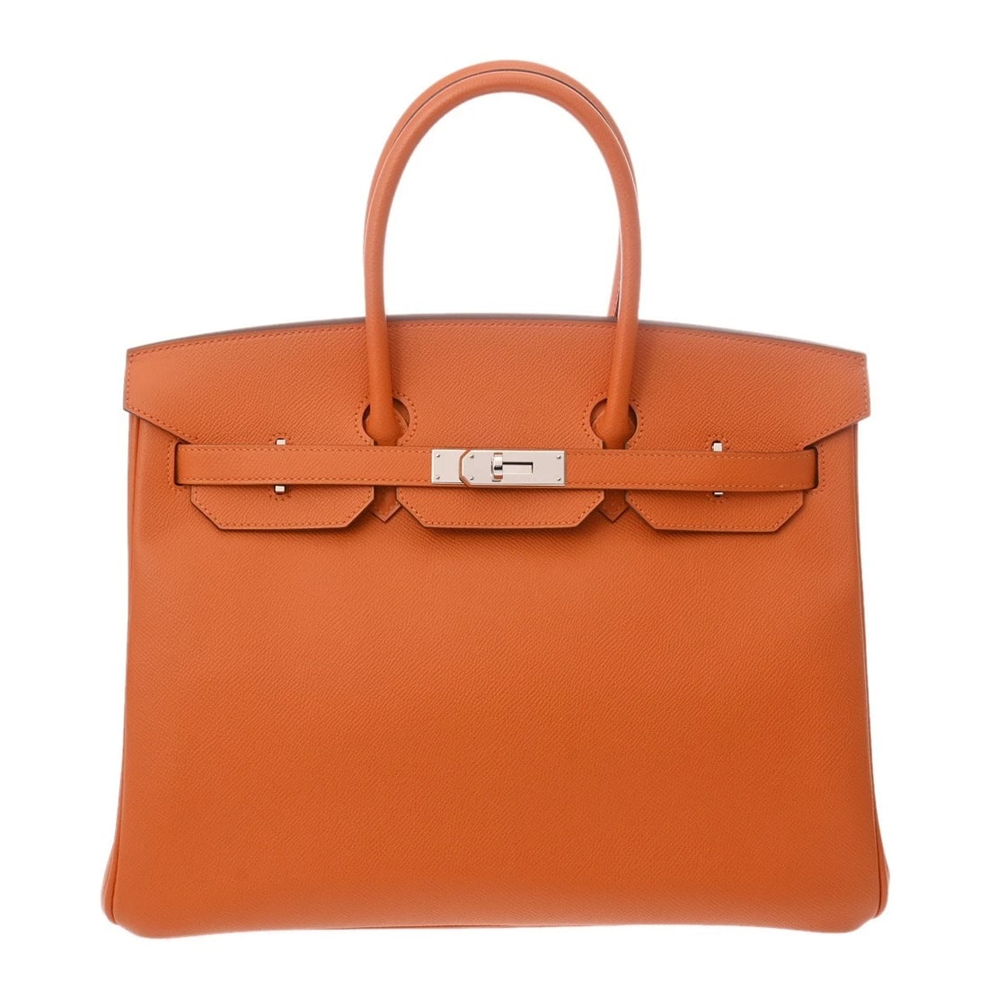 HERMES BIRKIN 35 VEAU EPSOM ORANGE HANDBAG: HERMES Birkin 35 Veau Epsom Orange Handbag Brand: HERMES Type/Style: Handbag Material: Veau Epsom Color: Orange ? Gold Metal Size: H:about 11.0inch W:about 13.8inch D:about 7.1inch Accessories: No