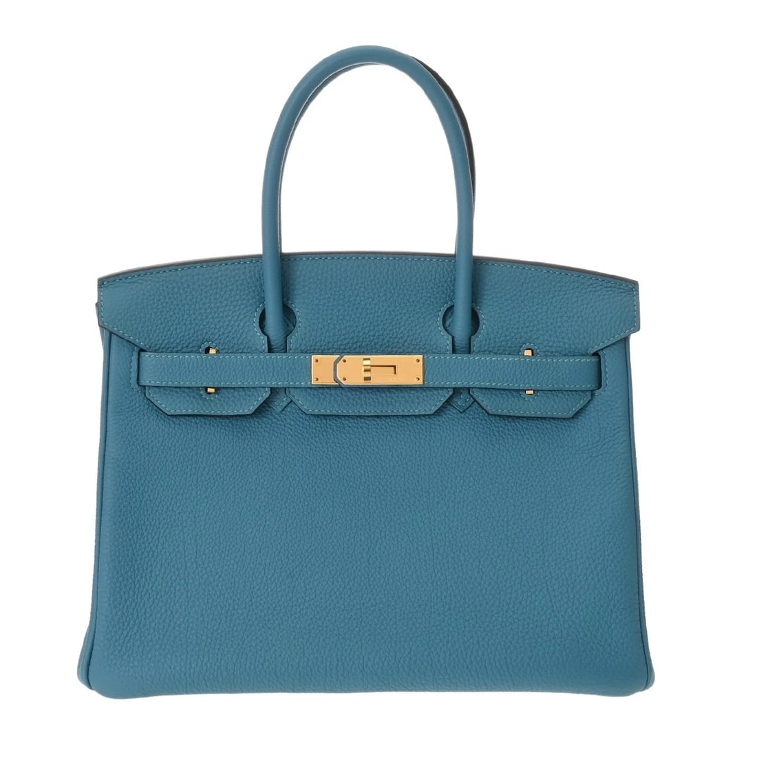 HERMES BIRKIN 30 TOGO BLUE IZMIR HANDBAG: HERMES Birkin 30 Togo Blue Izmir Handbag Brand: HERMES Type/Style: Handbag Material: Togo Color: Blue Izmir ? Gold Metal Size: H:about 9.4inch W:about 11.8inch D:about 6.1inch Accessories: None