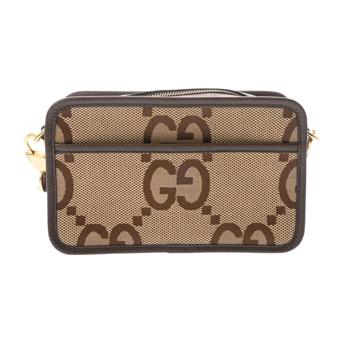 GUCCI MINI BAG CAMEL/EBONY/BROWN SHOULDER BAG: GUCCI Mini bag Camel/Ebony/Brown Shoulder Bag Brand: GUCCI Type/Style: Shoulder Bag Material: Jumbo GG Canvas/Leather Color: Camel/Ebony/Brown ? Gold Metal Size: H:about 5.3inch W:about 8.7inch