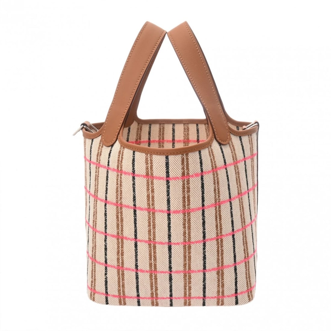 HERMES PICOTIN ROCK PM COUVERTURE TOWER ASH/VAUX SWIFT ECRU/FAUVE/ROSE (1 of 6)