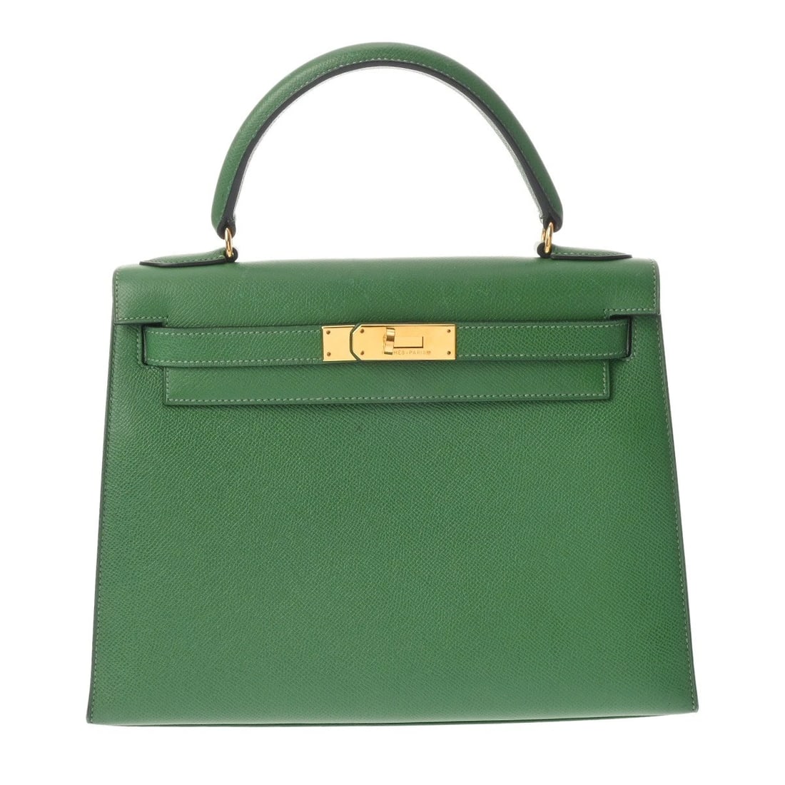 HERMES KELLY 28 STITCH 2WAY COURCHEVEL GREEN HANDBAG: HERMES Kelly 28 Stitch 2WAY Courchevel green Handbag Brand: HERMES Type/Style: Handbag Material: Courchevel Color: green ? Gold Metal Size: H:about 8.7inch W:about 11.4inch D:about 4.5inch Accesso