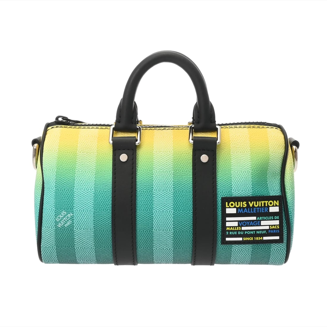 LOUIS VUITTON KEEPALL DAMIER: LOUIS VUITTON Keepall damier Brand: LOUIS VUITTON Type/Style: Handbag Material: Damier canvas Color: Vert ? SilverMetal Size: H:about 4.7inch W:about 8.5inch D:about 3.5inch Shoulder:about 51.2inch