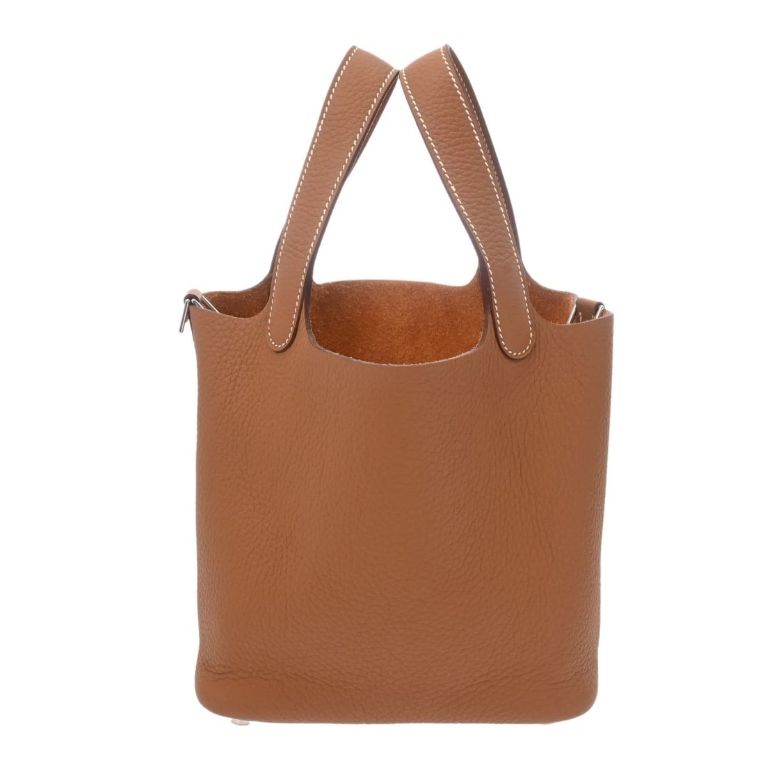 HERMES PICOTIN LOCK PM TAURILLON CLEMENCE GOLD HANDBAG: HERMES Picotin Lock PM Taurillon Clemence gold Handbag Brand: HERMES Type/Style: Handbag Material: Taurillon Clemence Color: gold ? Gold Metal Size: H:about 7.5inch W:about 7.1inch D:about 5.3inch