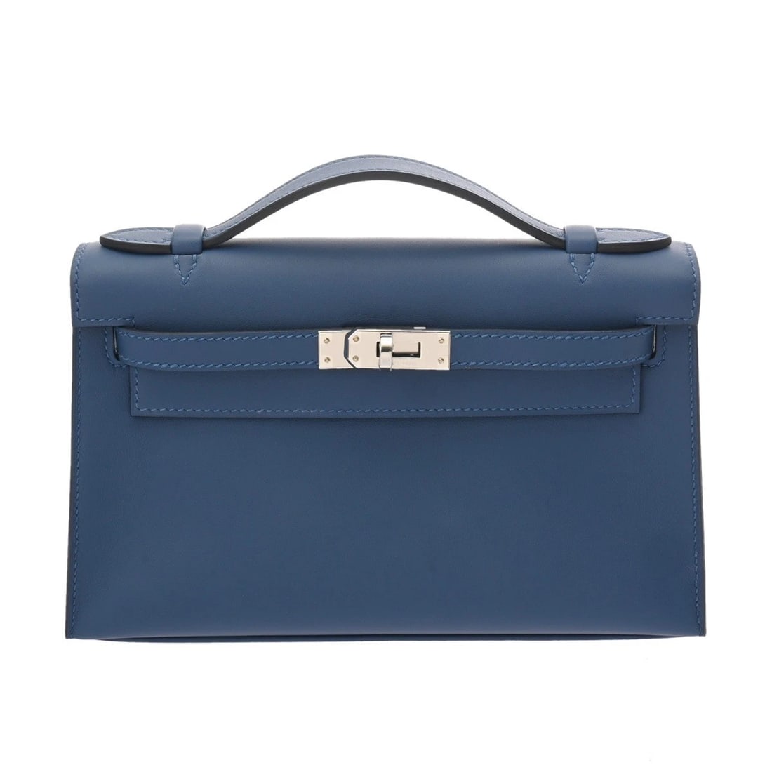 HERMES POCHETTE KELLY VAUX SWIFT BLUE TIE HANDBAG (1 of 6)