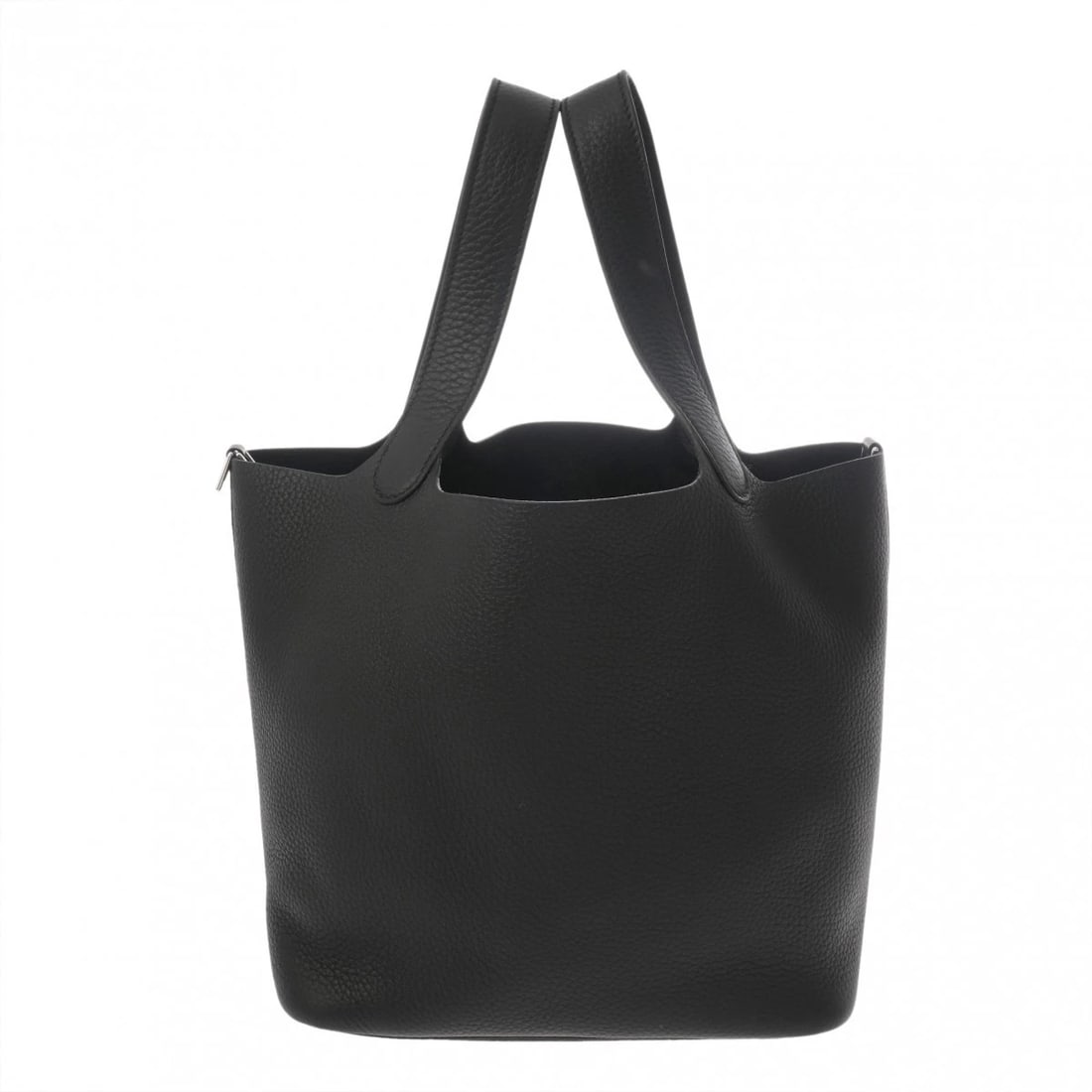 HERMES PICOTIN LOCK MM TAURILLON CLEMENCE BLACK HANDBAG: HERMES Picotin Lock MM Taurillon Clemence black Handbag Brand: HERMES Type/Style: Handbag Material: Taurillon Clemence Color: black ? Gold Metal Size: H:about 8.5inch W:about 8.7inch (Bottom) D:about 
