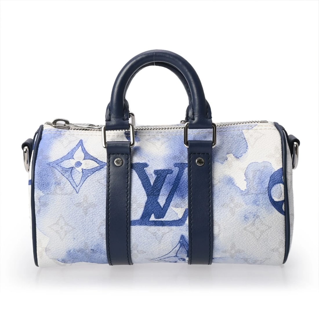 LOUIS VUITTON KEEPALL XS MONOGRAM WATERCOLOR BLUE HANDBAG: LOUIS VUITTON Keepall XS Monogram watercolor blue Handbag Brand: LOUIS VUITTON Type/Style: Handbag Material: Monogram watercolor Color: blue Size: H:about 4.7inch W:about 8.3inch D:about 3.5inch A