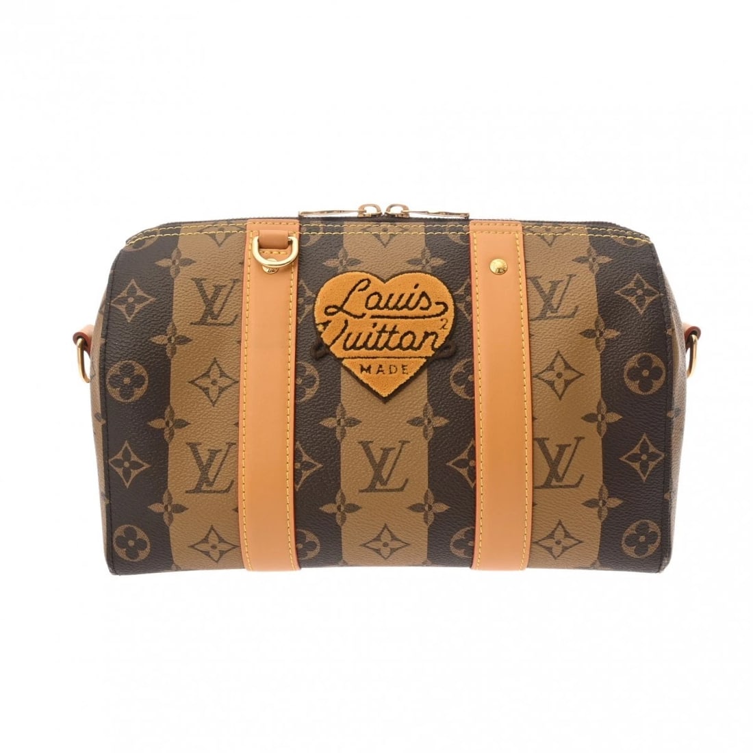 LOUIS VUITTON KEEPALL MONOGRAM STRIPE MONOGRAM CANVAS: LOUIS VUITTON Keepall Monogram stripe Monogram canvas Brand: LOUIS VUITTON Type/Style: Handbag Material: Monogram canvas Color: Brown Size: H:about 6.3inch W:about 10.6inch D:about 4.7inch Accesso