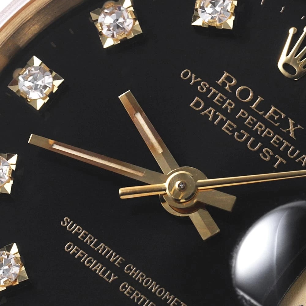ROLEX DATEJUST DIAMOND BLACK WATCH - 2