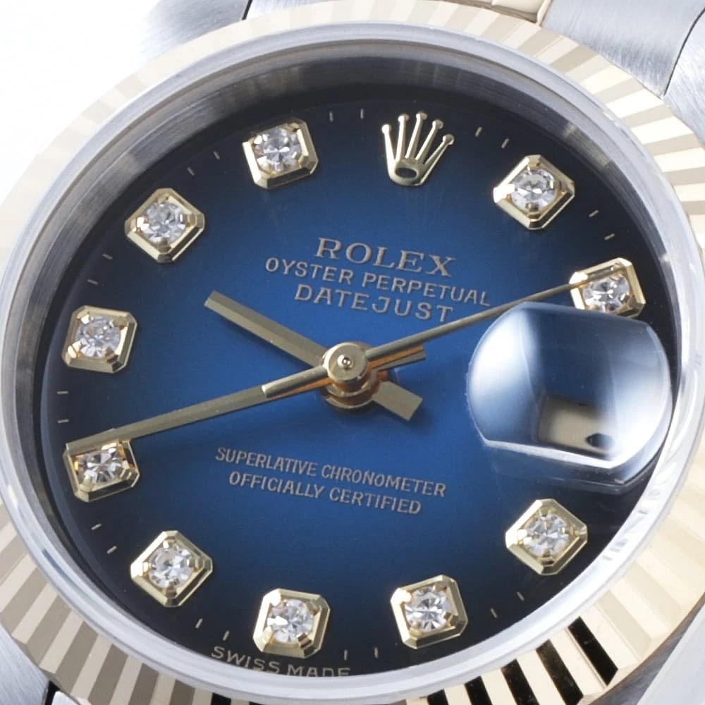 ROLEX DATEJUST DIAMOND BLUE WATCH - 4