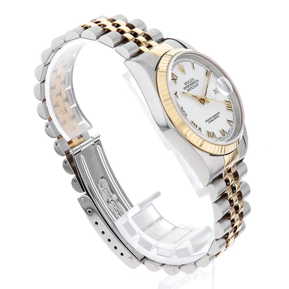 ROLEX DATEJUST WHITE WATCH - 3