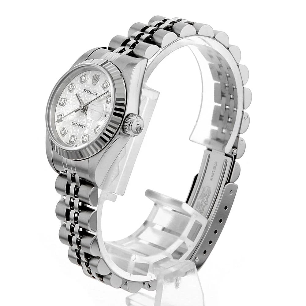ROLEX DATEJUST DIAMOND SILVER WATCH - 2
