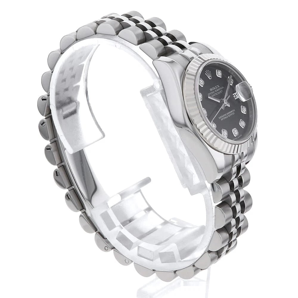ROLEX DATEJUST DIAMOND BLACK WATCH - 3