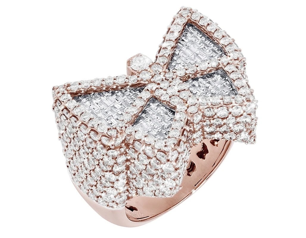 BUTTERFLY BAGUETTE DIAMOND RING 10K ROSE GOLD (1 of 5)