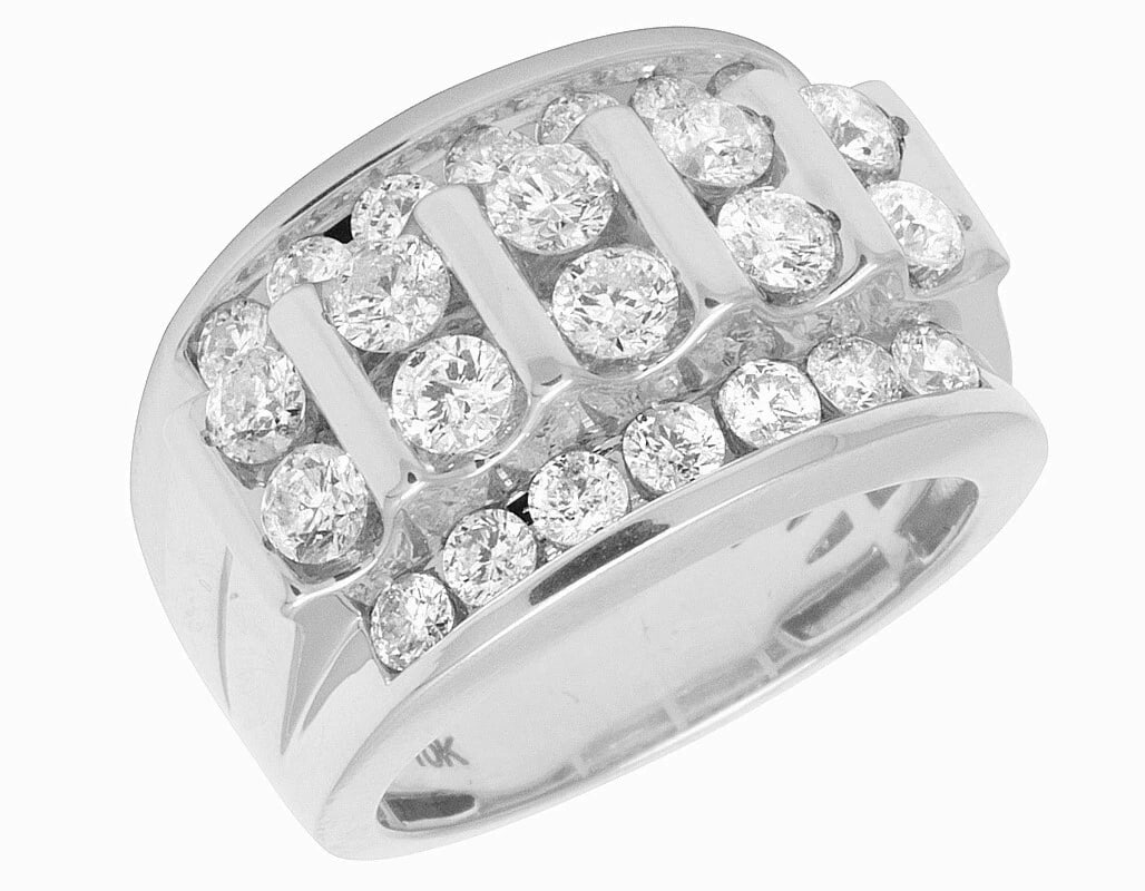 10K WHITE GOLD DIAMOND CHANNEL SET PINKY RING (1 of 5)