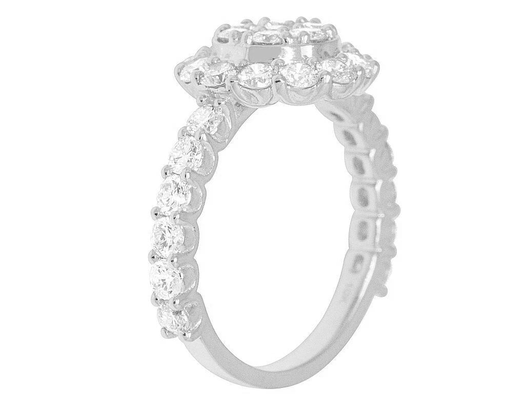 10K WHITE GOLD CLUSTER DIAMOND RING - 2