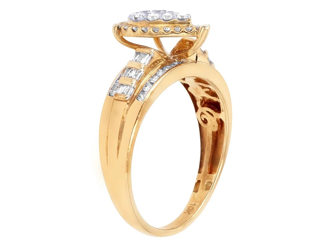 PEAR HALO CLUSTER DIAMOND RING - 4
