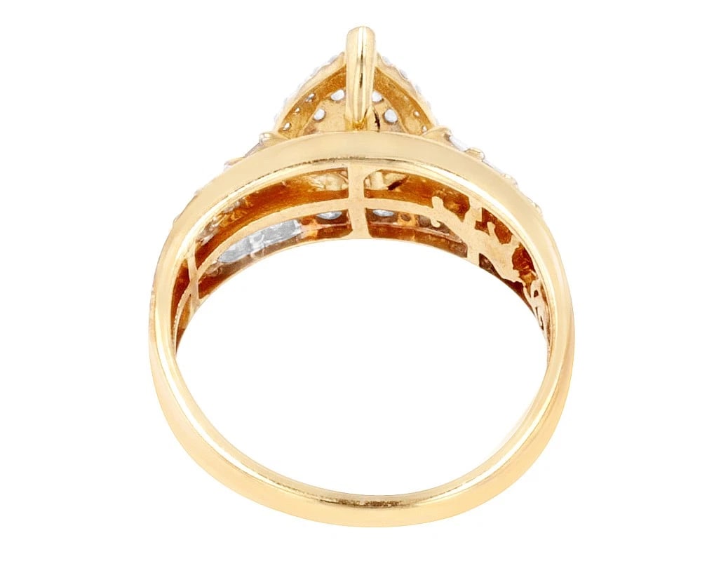 PEAR HALO CLUSTER DIAMOND RING - 5