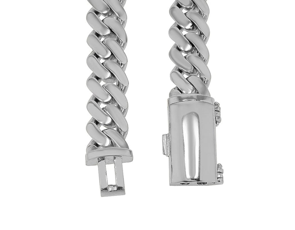 CURB SOLID MIAMI CUBAN LINK CHAIN BRACELET - 2