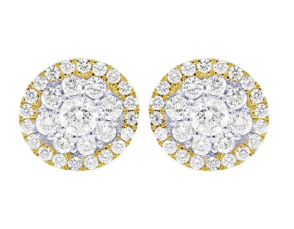 10K FLOWER CLUSTER DIAMOND STUD EARRINGS (1 of 4)