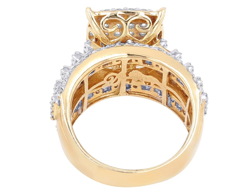 SQUARE CLUSTER N BAGUETTE DIAMOND RING - 5