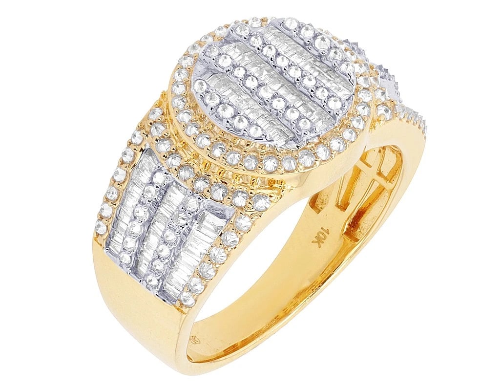 OVAL STRIPE ICED DIAMOND RING 10K YELLOW GOLD: Oval Stripe Iced Diamond Ring 10K Yellow Gold Brand: none Type/Style: Ring Material: 10K , Yellow Gold, Main Stone/Creation Main Stone Color White Color: Natural Size: 10 US Accessories: None