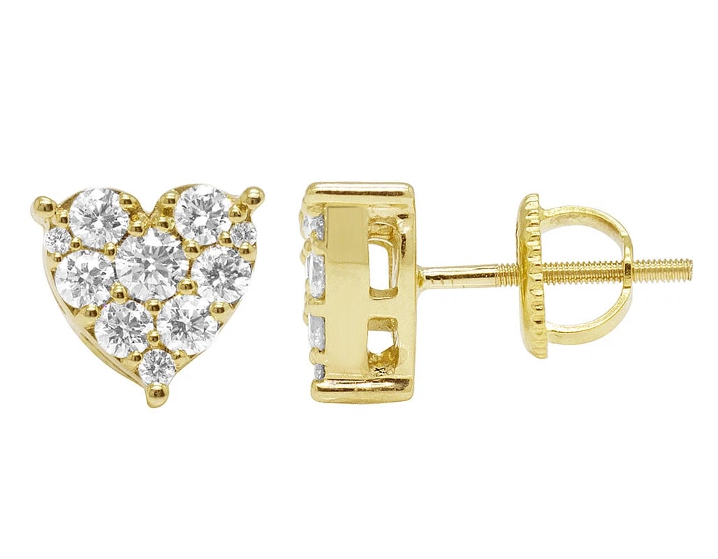 HEART-SHAPED CERTIFIED VVS DIAMOND EARRINGS: Heart-Shaped Certified VVS Diamond Earrings Brand: none Type/Style: Earrings Material: 10K , White Gold, Main Stone/Creation White Color: Natural Size: Dimension 9MM Accessories: None Accessories