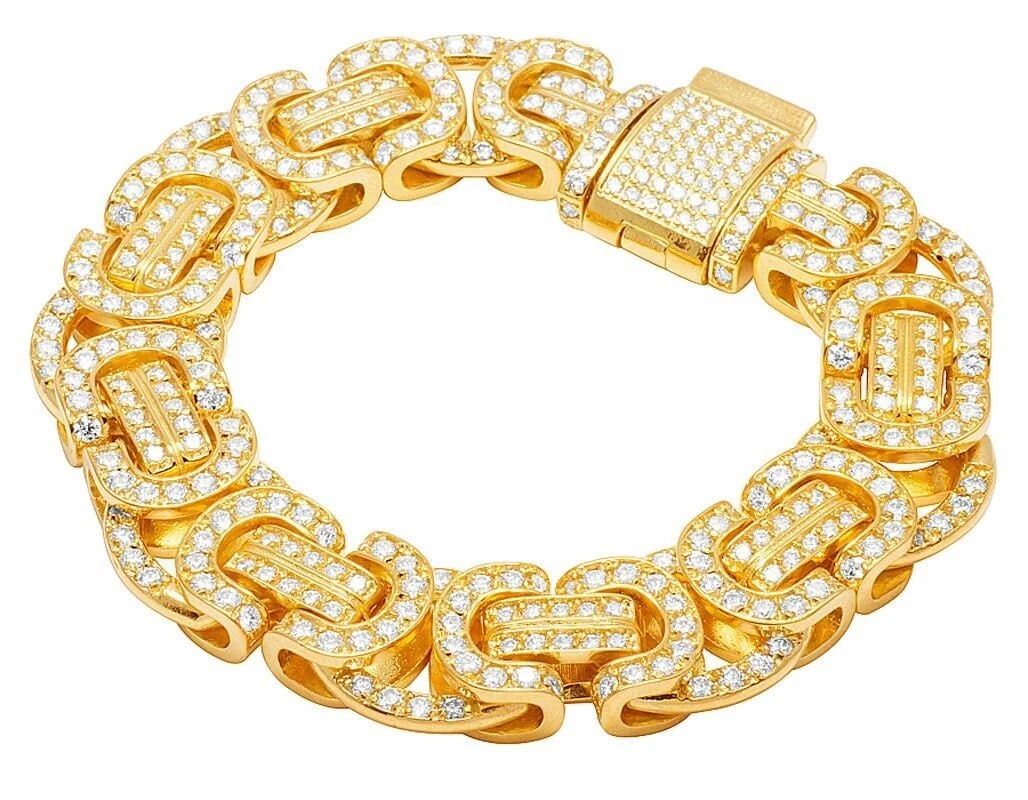 SOLID 10K YELLOW GOLD DIAMOND BRACELET (1 of 4)