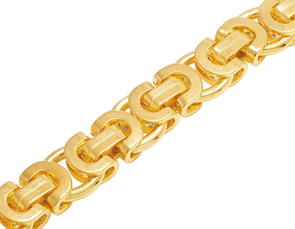 SOLID 10K YELLOW GOLD DIAMOND BRACELET - 3