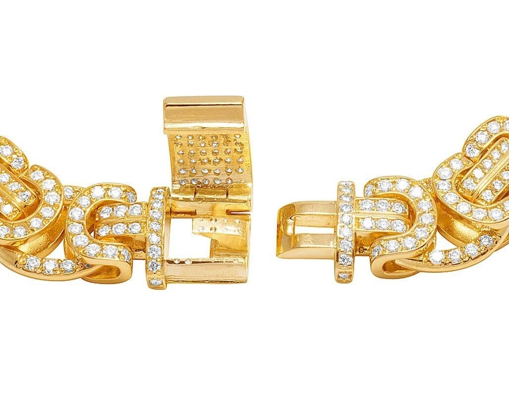 SOLID 10K YELLOW GOLD DIAMOND BRACELET - 4