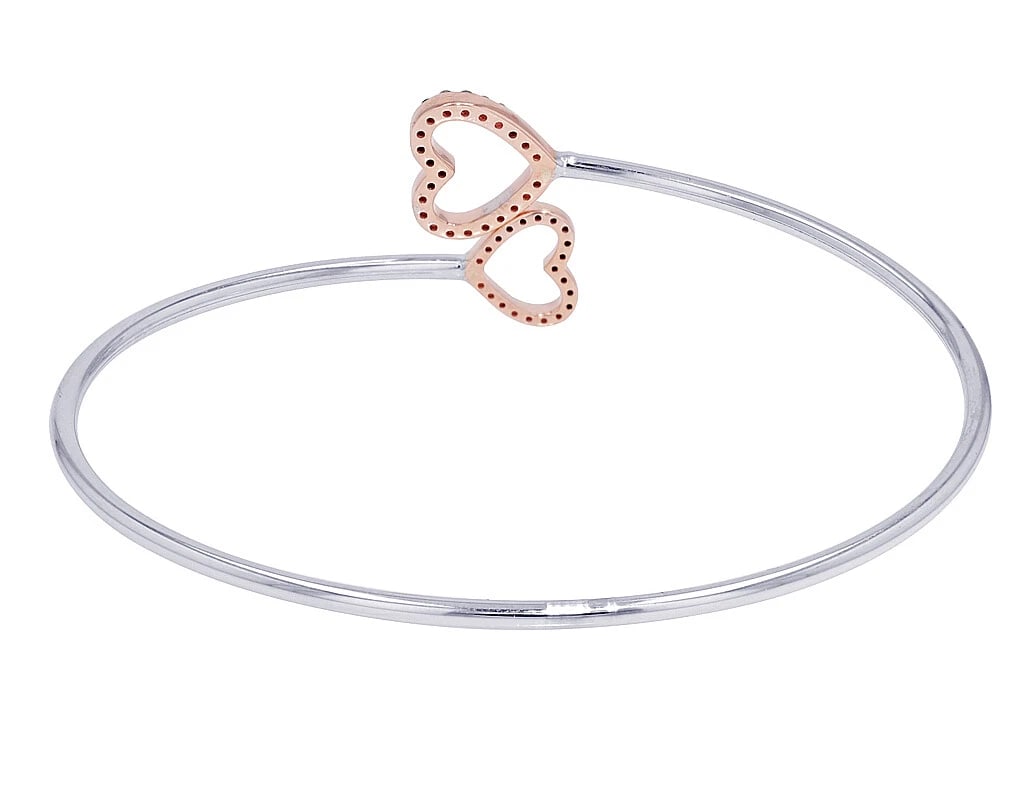 HEARTS DIAMOND FLEX BANGLE BRACELET - 3