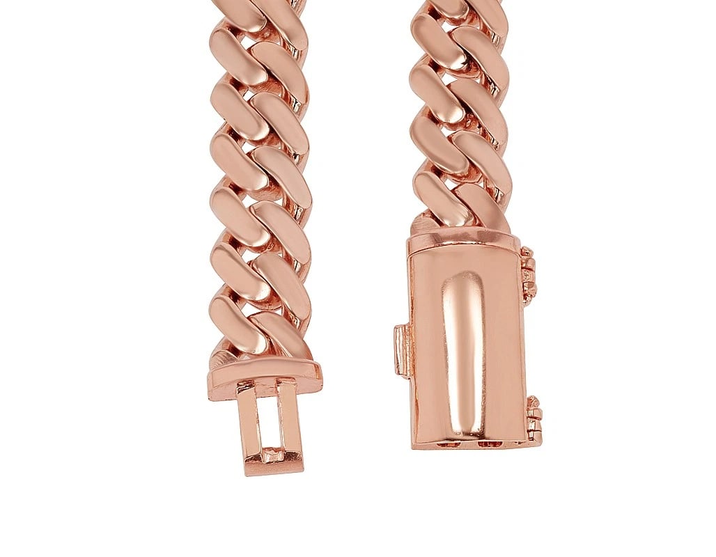 CURB SOLID MIAMI CUBAN LINK CHAIN BRACELET - 2