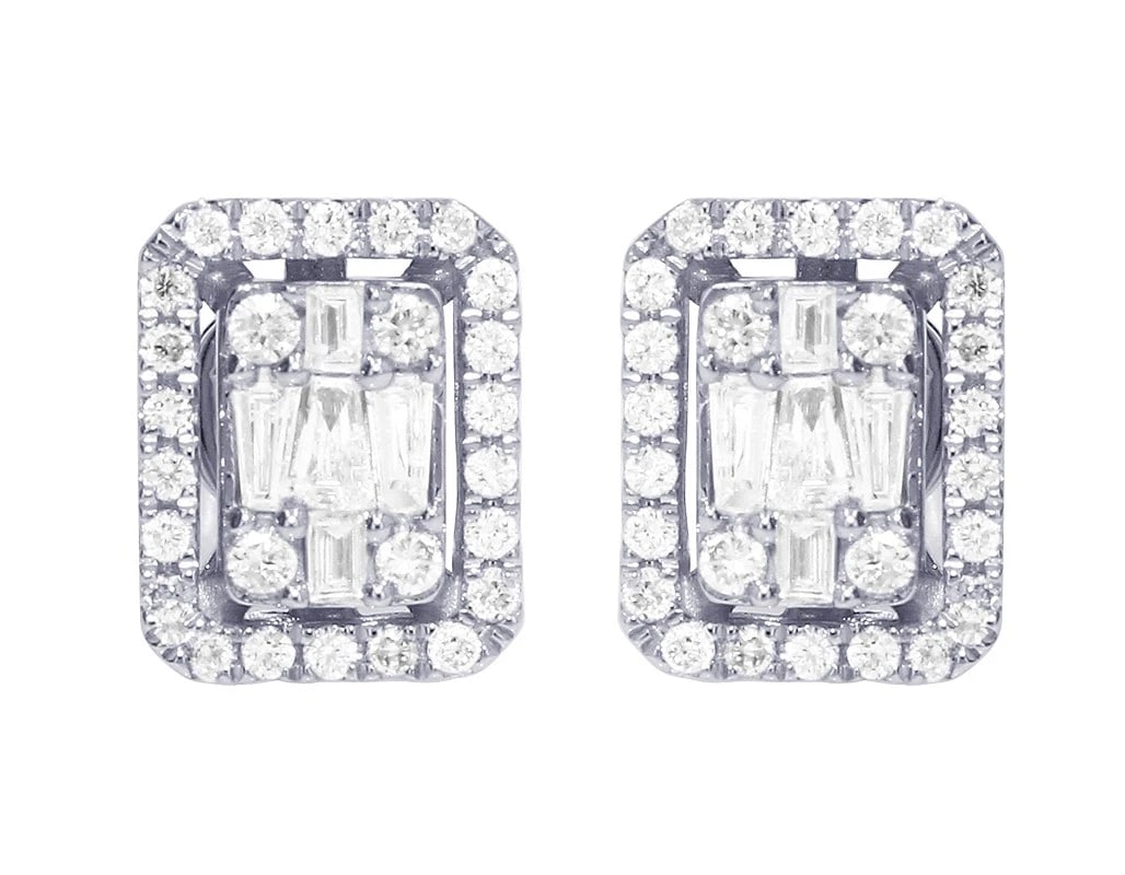 RECTANGLE BAGUETTE DIAMOND EARRINGS - 2