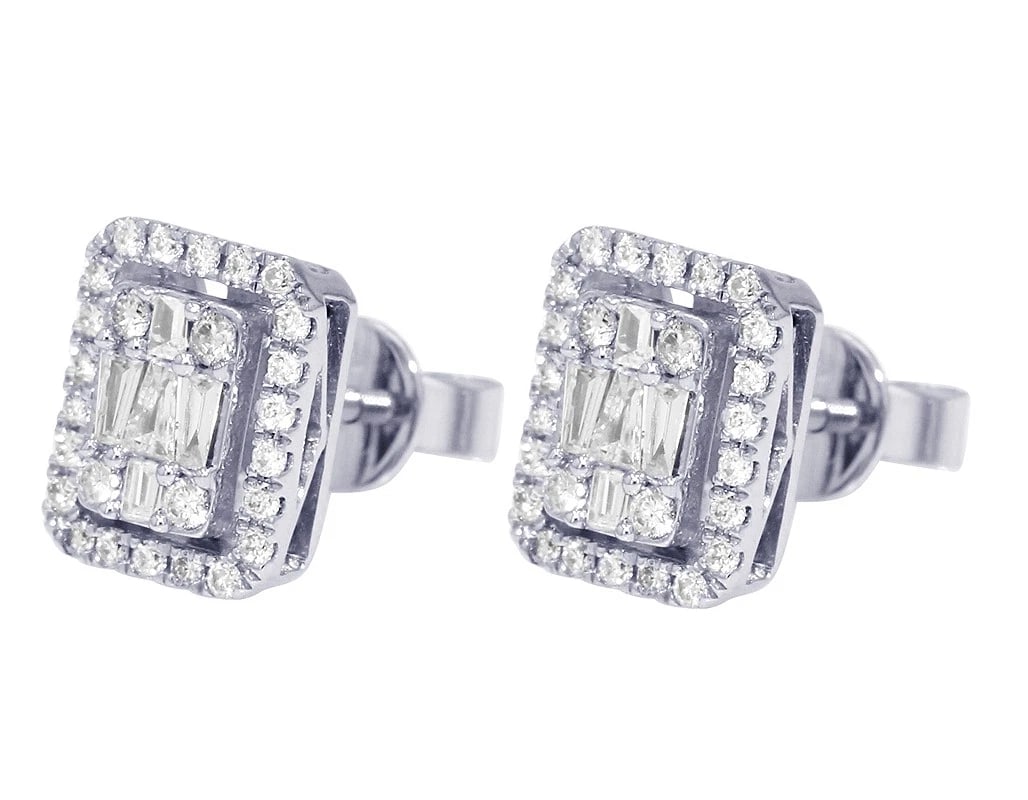 RECTANGLE BAGUETTE DIAMOND EARRINGS - 3