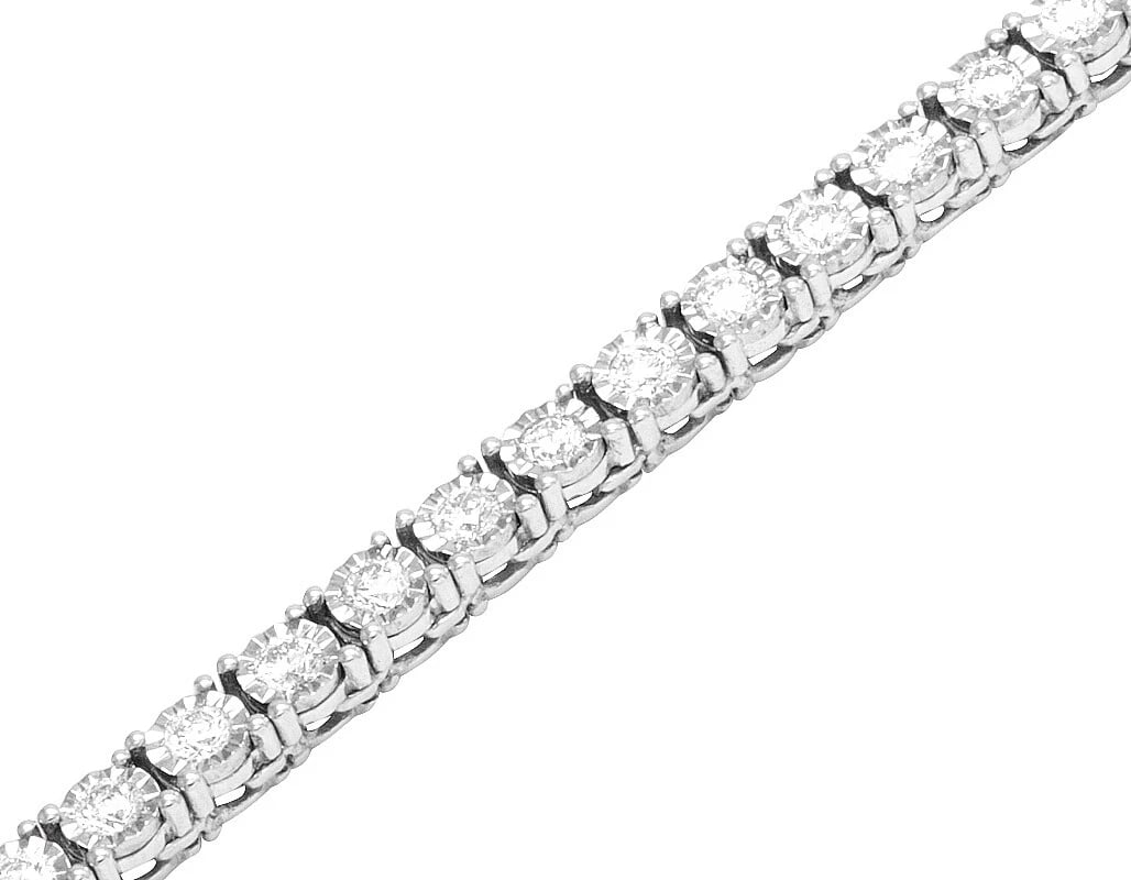SINGLE ROW ILLUSION SET 7 POINTER DIAMOND NECKLACE - 2